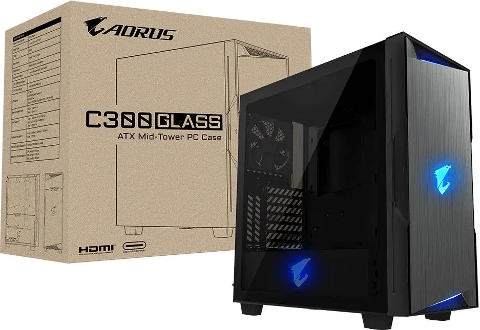 Корпус Gigabyte AORUS C300 GB-AC300G черный без БП ATX 4x120mm 4x140mm 2xUSB3.0 audio bott PSU - фото 3