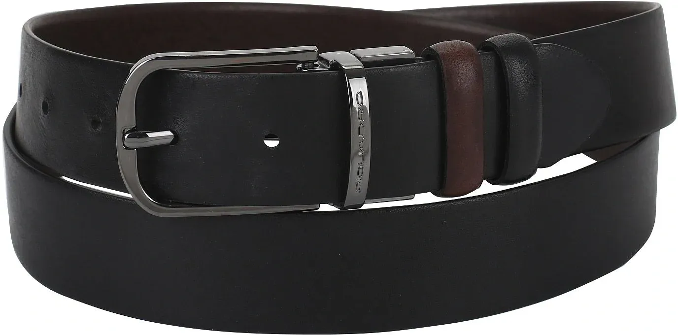 Ремень мужской Piquadro Black Square CU4877B3/TMN регулир. 125х3.5см темно-коричневый/черный натур.кожа - фото 2