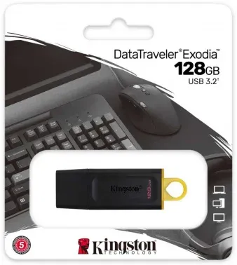 Флеш Диск Kingston 128GB DataTraveler Exodia DTX/128GB USB3.2 черный/желтый, 128 ГБ - фото 4