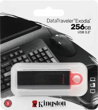 Флеш Диск Kingston 256Gb DataTraveler Exodia DTX/256GB USB3.0 черный/красный, 256 ГБ - фото 7