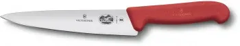 Нож кухонный Victorinox Fibrox 5.2001.19 стальной шеф лезв.190мм прямая заточка красный - фото 2