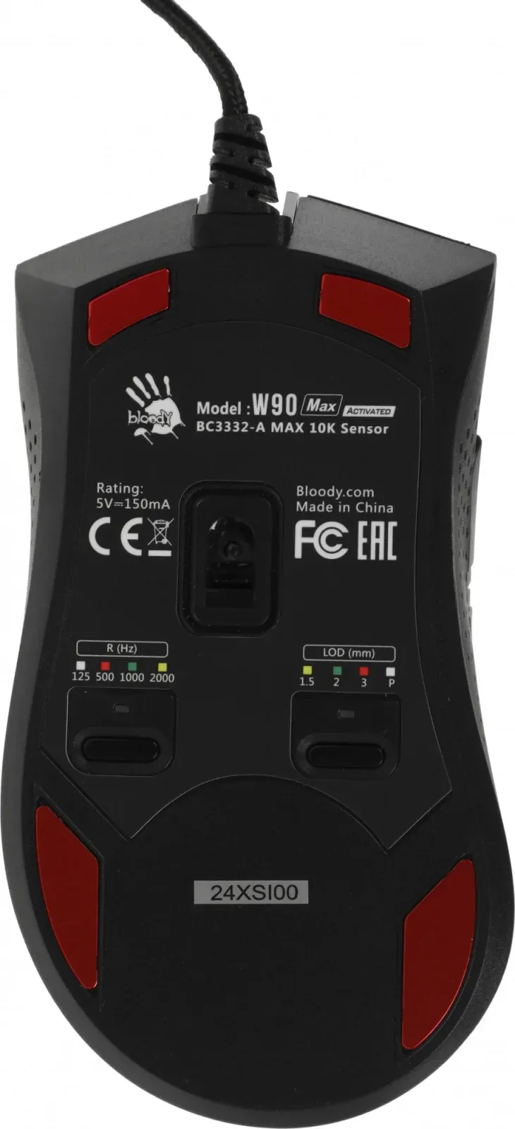 Мышь A4Tech Bloody W90 Max черный оптическая 10000dpi USB 7but W90 MAX STONE BLACK - фото 8