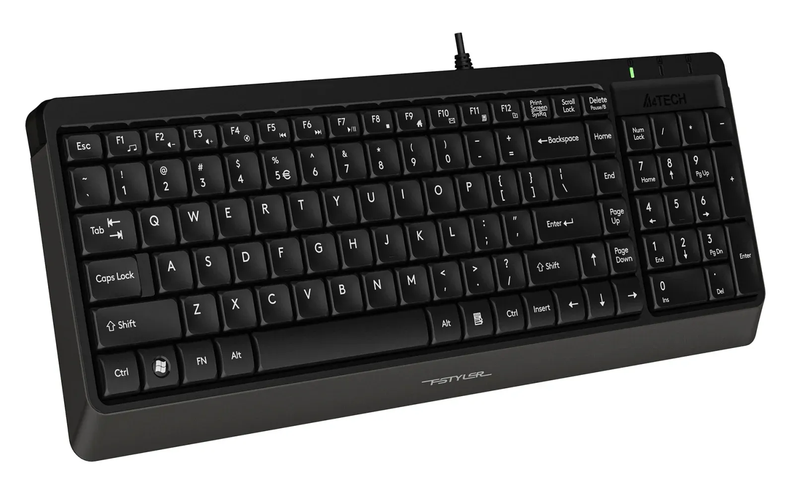 Клавиатура A4Tech FK15 черный USB FK15 BLACK кабель 1.5м - фото 2