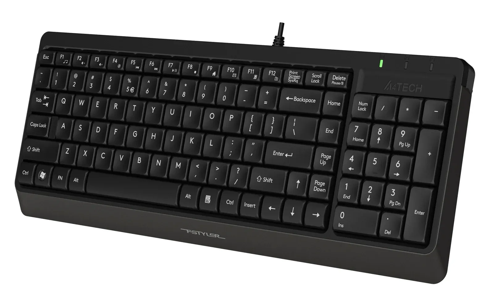 Клавиатура A4Tech FK15 черный USB FK15 BLACK кабель 1.5м - фото 5
