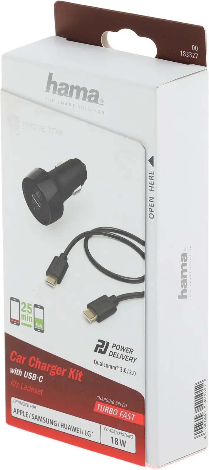 Автомобильное зар./устр. Hama H-183327 18W 3A PD+QC USB Type-C универсальное черный 00183327 - фото 3
