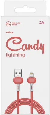 Кабель Redline Candy УТ000021989 USB m-Lightning m 1м красный - фото 4