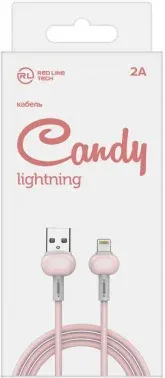 Кабель Redline Candy УТ000021991 USB m-Lightning m 1м розовый - фото 4