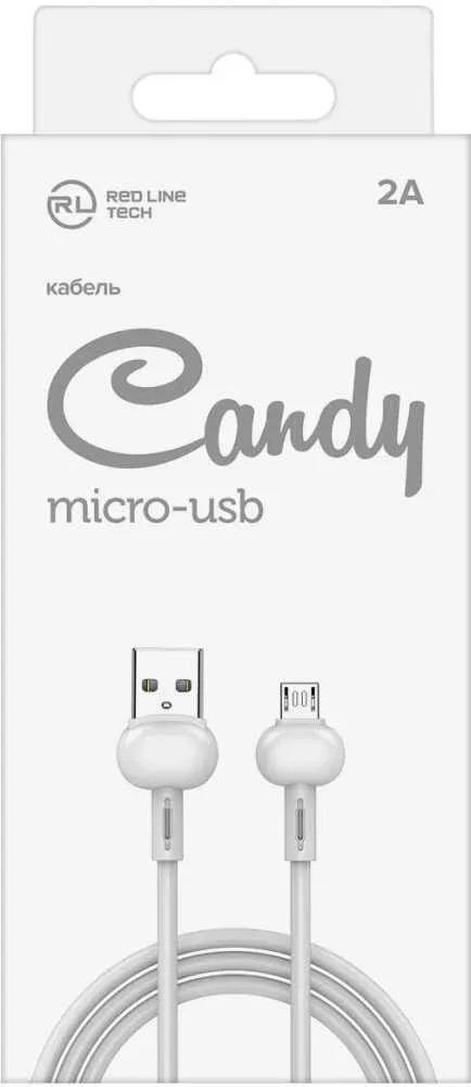 Кабель Redline Candy УТ000021983 USB m-micro USB m 1м белый - фото 2