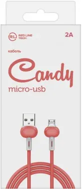 Кабель Redline Candy УТ000021984 USB m-micro USB m 1м красный - фото 4