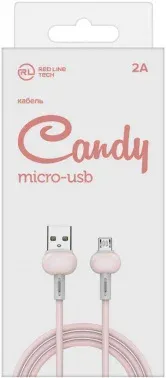 Кабель Redline Candy УТ000021986 USB m-micro USB m 1м розовый - фото 4