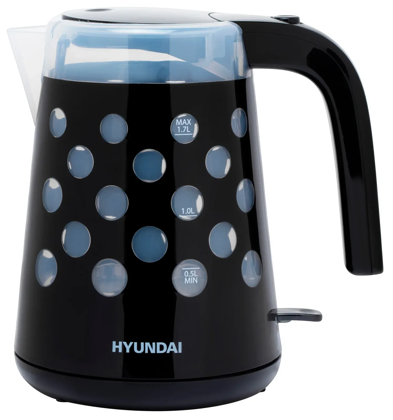 Чайник электрический Hyundai HYK-G2012 1.7л. 2000Вт черный/прозрачный корпус: пластик - фото 2