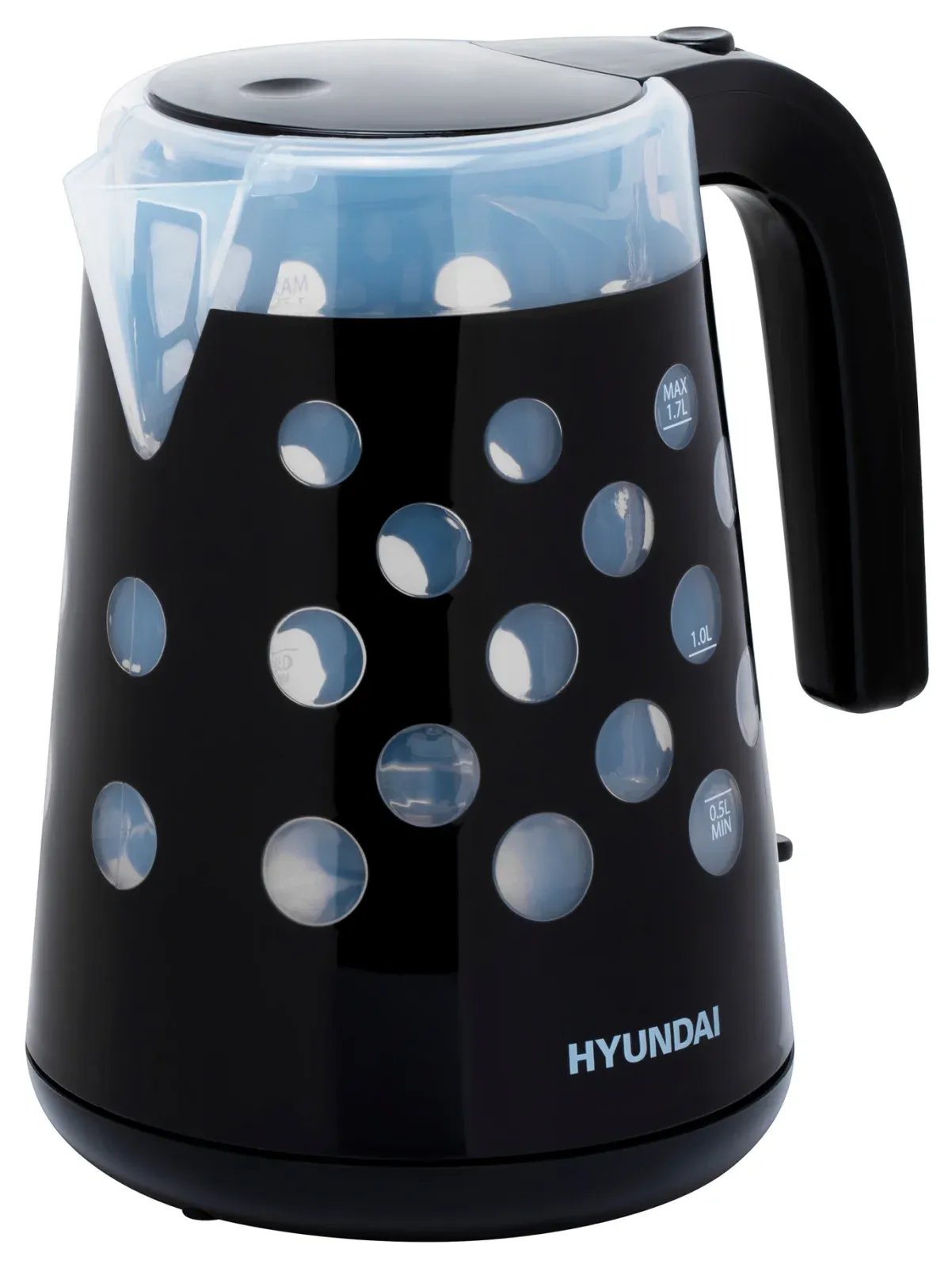 Чайник электрический Hyundai HYK-G2012 1.7л. 2000Вт черный/прозрачный корпус: пластик - фото 3
