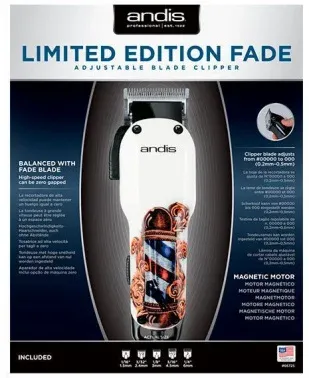 Машинка для стрижки Andis US-1 Fade in Barber Pole Design белый/рисунок насадок в компл:5шт - фото 6