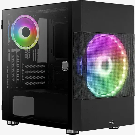 Корпус Aerocool Atomic-G-BK-v1 черный без БП mATX 2x120mm 2x140mm 2xUSB3.0 audio bott PSU - фото 2