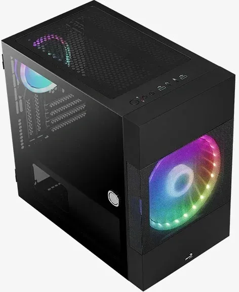 Корпус Aerocool Atomic-G-BK-v1 черный без БП mATX 2x120mm 2x140mm 2xUSB3.0 audio bott PSU - фото 4