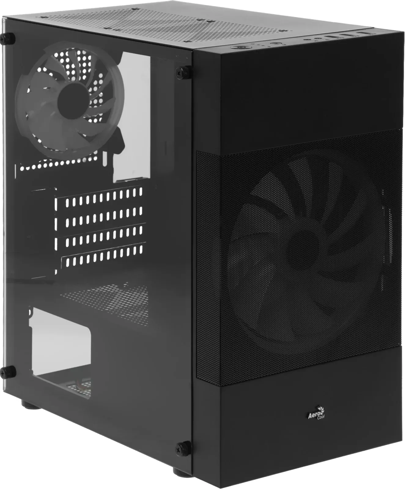 Корпус Aerocool Atomic Lite-G-BK-v2 черный без БП mATX 6x120mm 2x140mm 1xUSB2.0 2xUSB3.0 audio bott PSU - фото 2