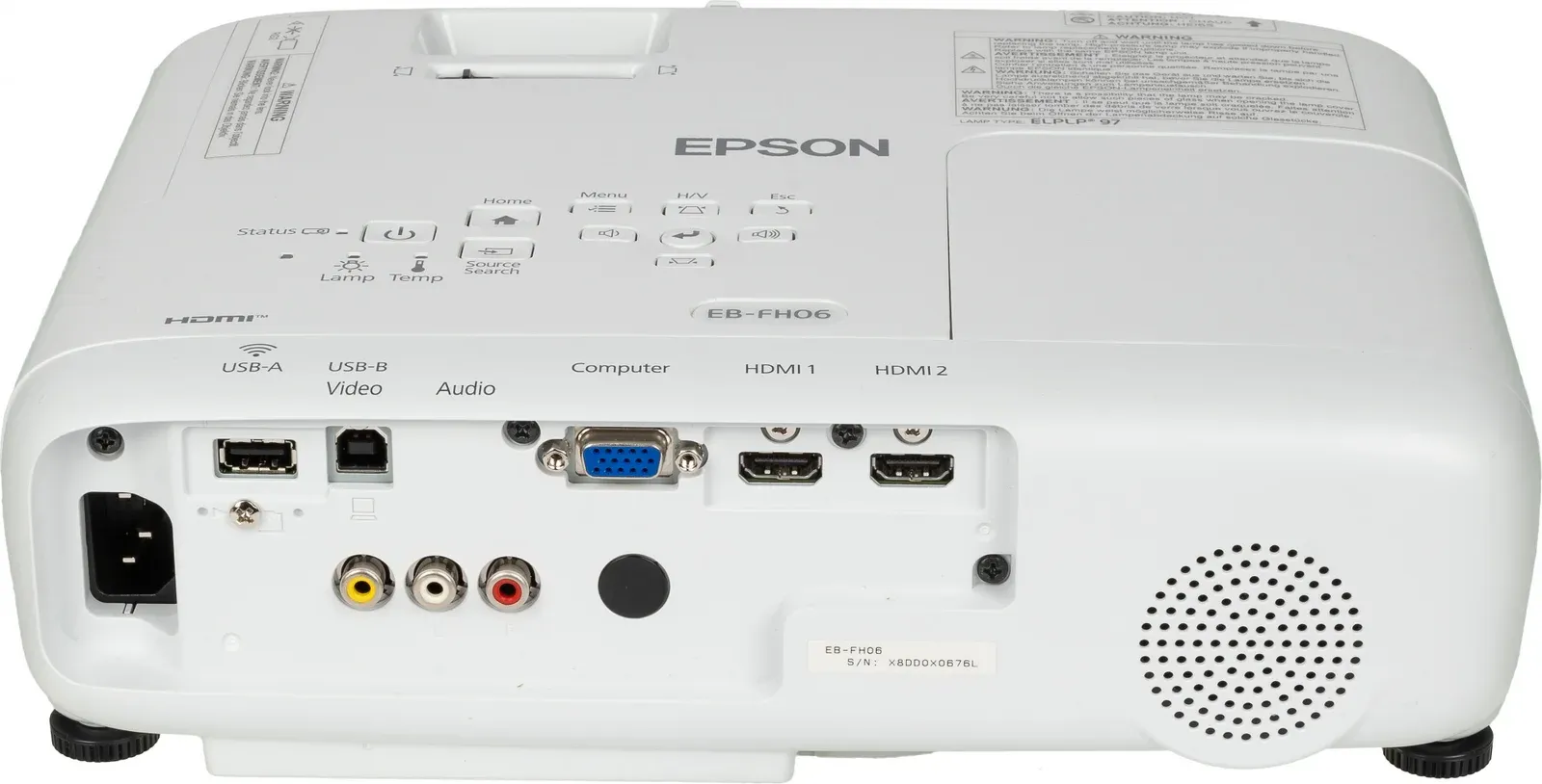 Проектор Epson EB-FH06 LCD 3500Lm 1920x1080 16000:1 ресурс лампы:6000часов 1xUSB typeA 1xUSB typeB 2xHDMI 2.7кг, белый - фото 6
