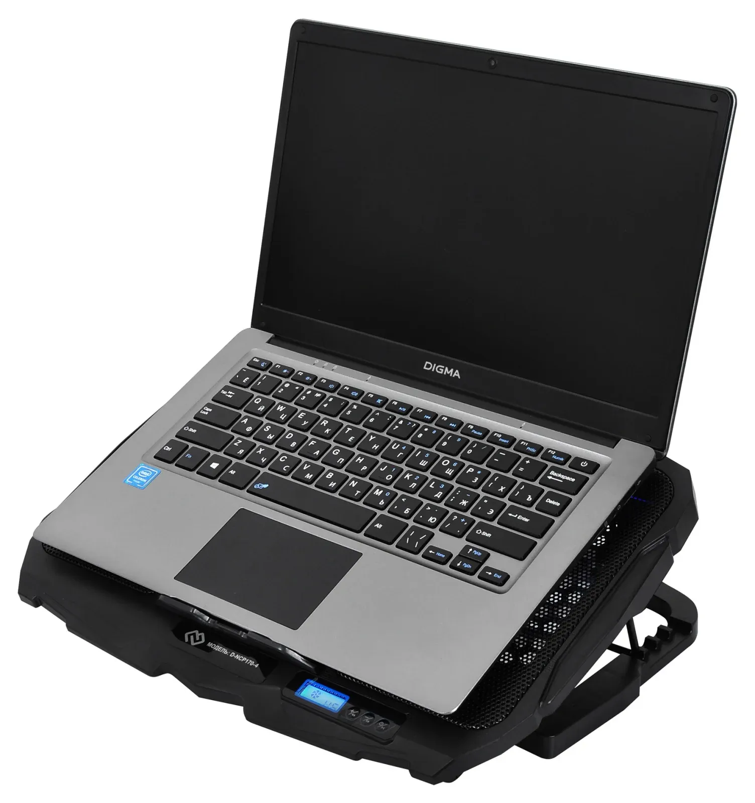 Подставка для ноутбука Digma D-NCP170-4 17390x280x28мм 2xUSB 4x 70/125ммFAN 750г черный - фото 2