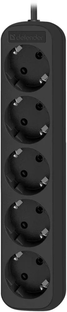 Сетевой удлинитель Defender M550 5м 5 розеток черный коробка - фото 5