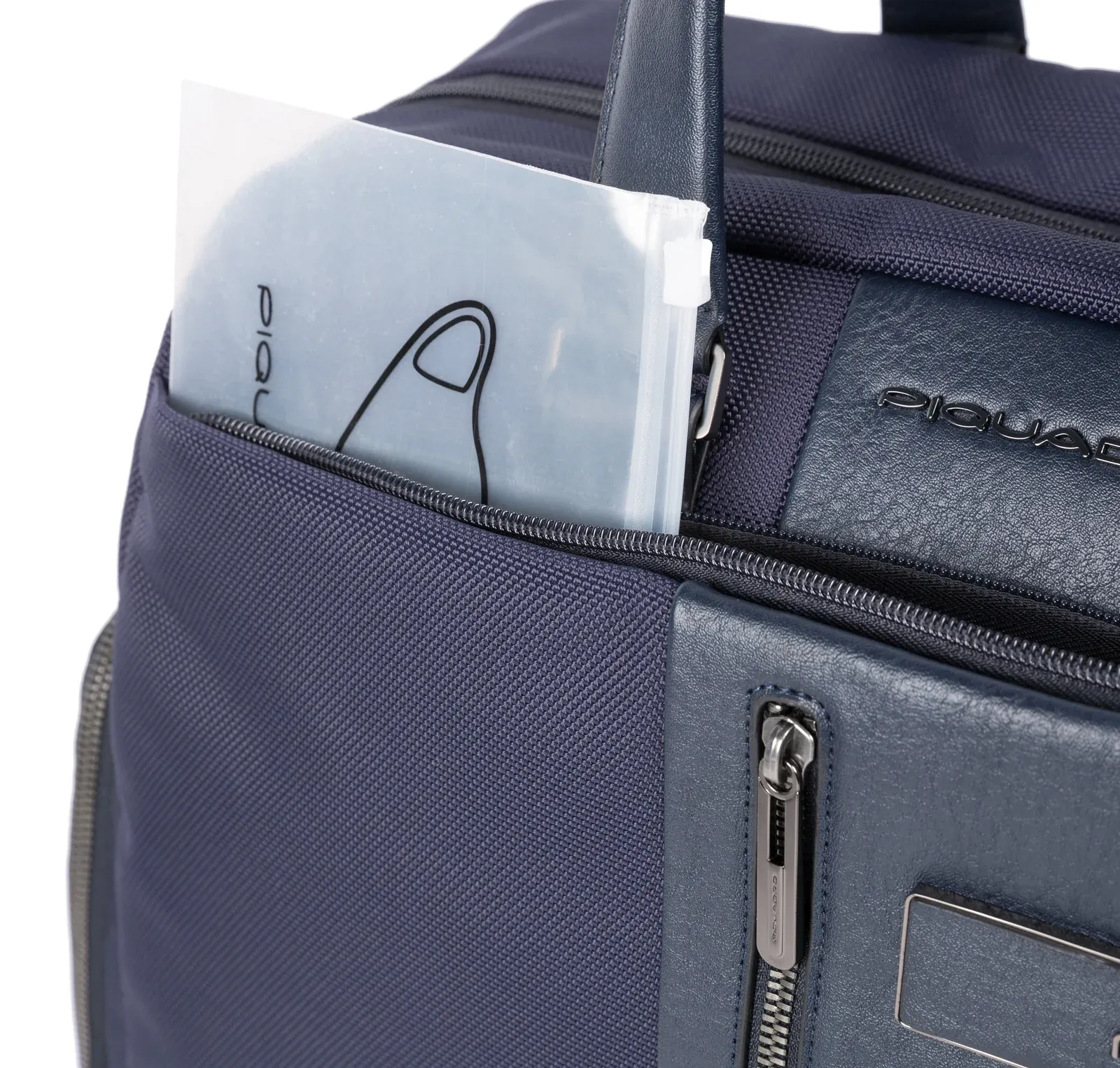 Сумка дорожная Piquadro Brief2 BV4447BR2/BLU синяя нейлон/натур.кожа, 31 л - фото 2