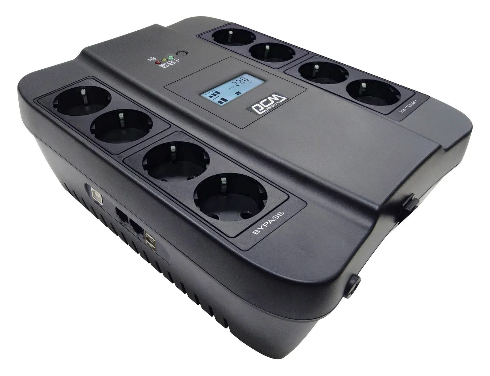 Источник бесперебойного питания Powercom Spider SPD-900U LCD USB 540Вт 900ВА черный - фото 7