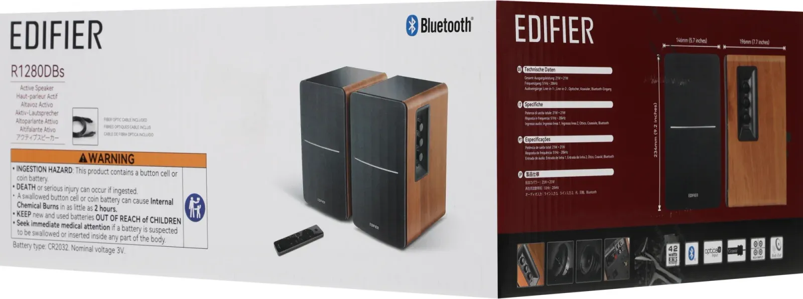 Колонки Edifier R1280DBs 2.0 коричневый 42Вт BT - фото 7