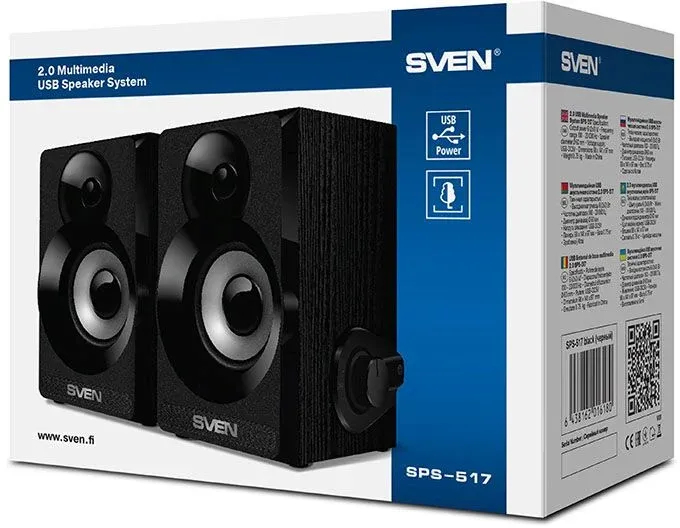 Активные 2.0 SVEN SPS-517 черный - фото 4