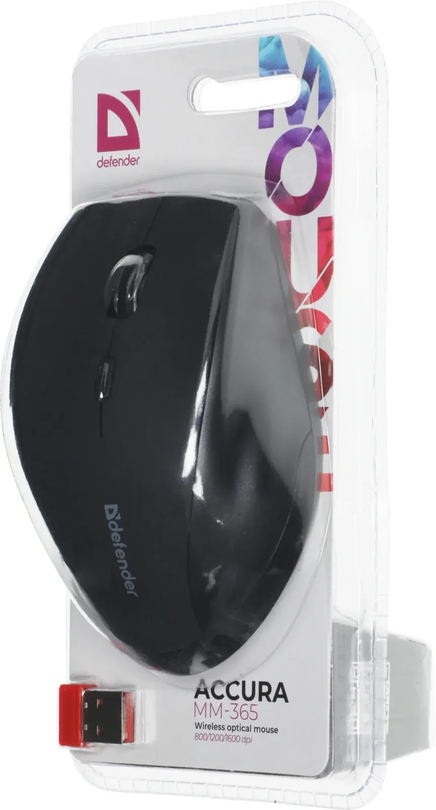 Мышь Defender Accura MM-365 черный оптическая 1600dpi беспров. USB 5but 52365 - фото 3