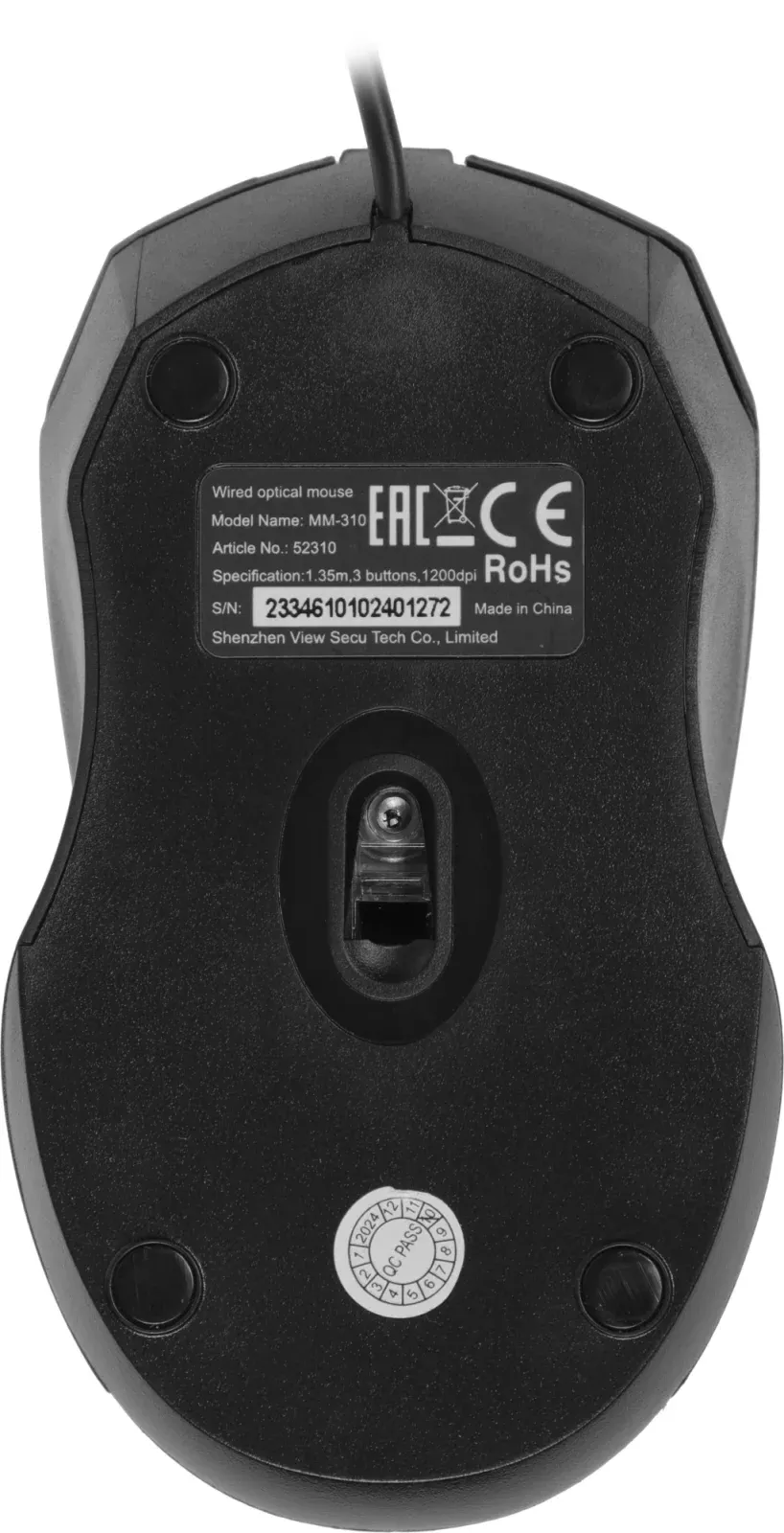 Мышь Defender MM-310 черный оптическая 1000dpi USB 3but 52310 - фото 2