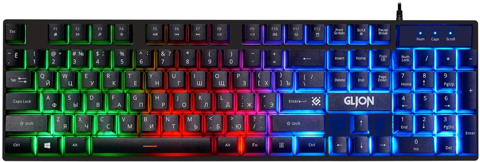 Клавиатура + мышь Defender Glion клав:черный мышь:черный/красный USB LED 45123 - фото 2