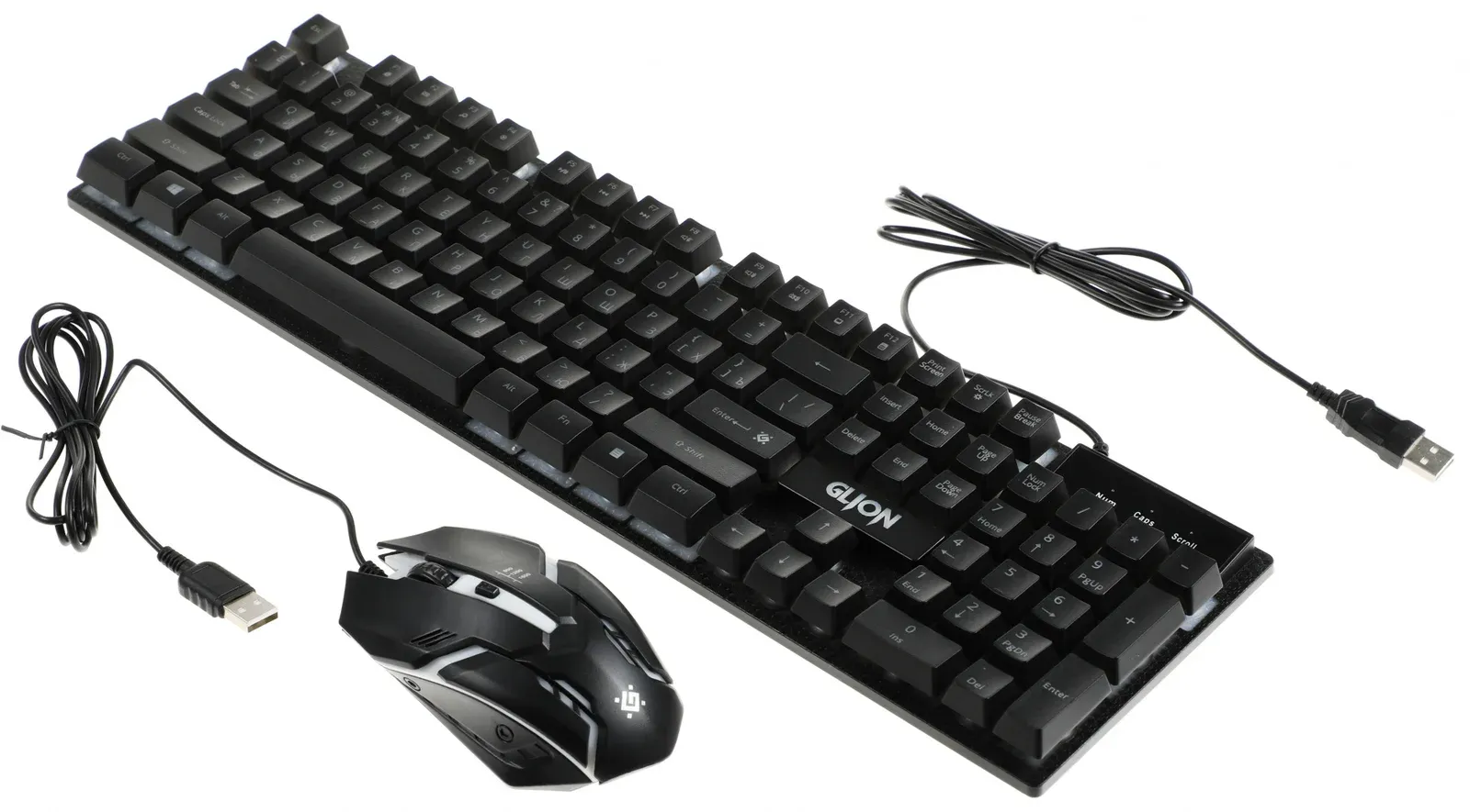 Клавиатура + мышь Defender Glion клав:черный мышь:черный/красный USB LED 45123 - фото 4