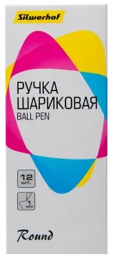 Ручка шариков. Silwerhof Round d=1мм син. черн. одноразовая ручка линия 0.7мм кругл. прозр.корпус - фото 5