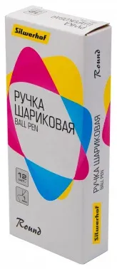 Ручка шариков. Silwerhof Round d=1мм син. черн. одноразовая ручка линия 0.7мм кругл. прозр.корпус - фото 6