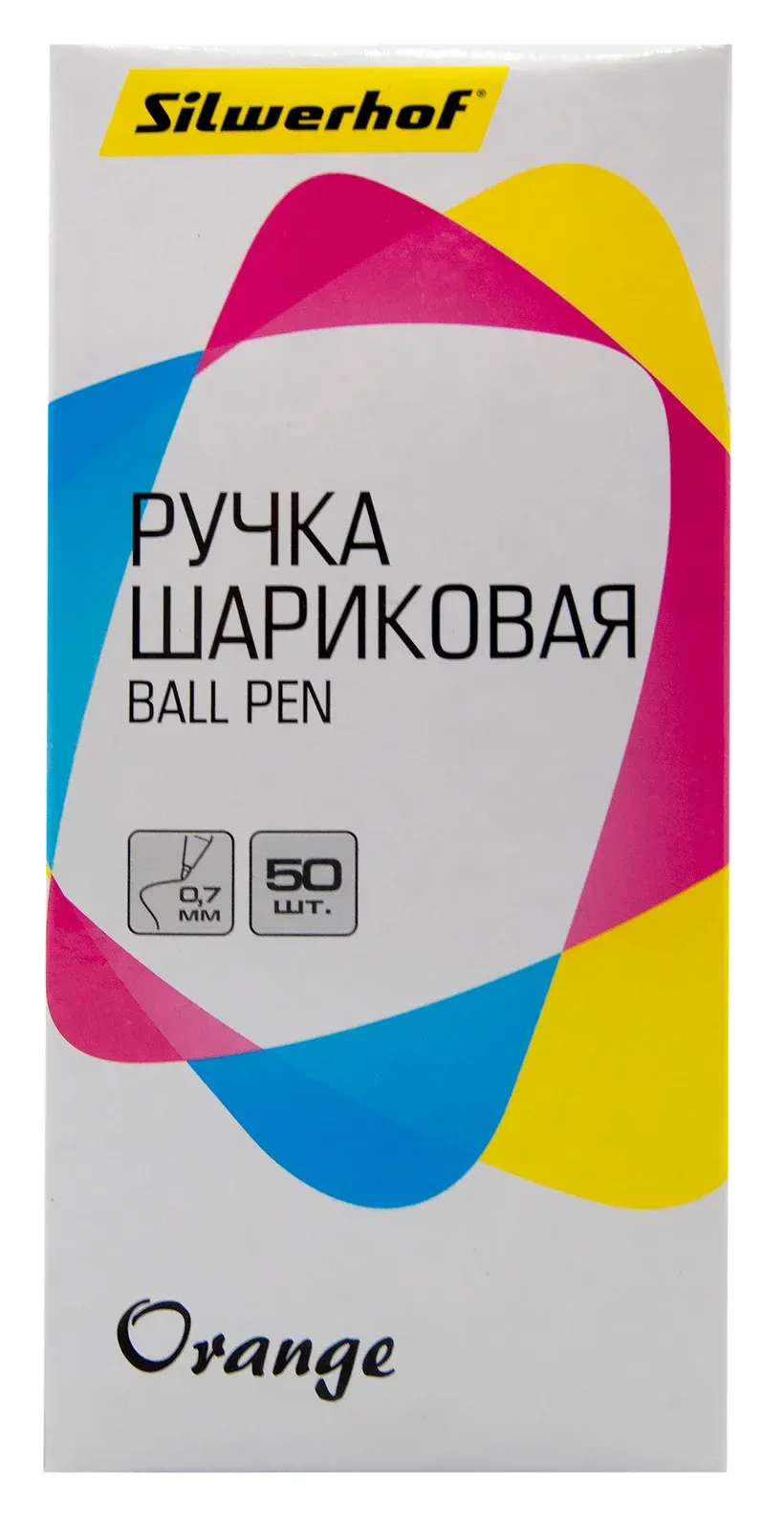 Ручка шариков. Silwerhof Orange d=0.7мм син. черн. одноразовая ручка линия 0.5мм шестигр. - фото 2