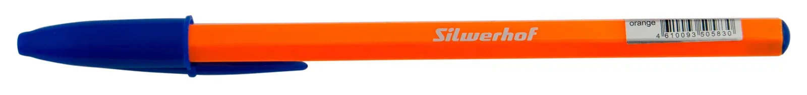Ручка шариков. Silwerhof Orange d=0.7мм син. черн. одноразовая ручка линия 0.5мм шестигр. - фото 3