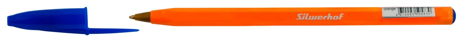 Ручка шариков. Silwerhof Orange d=0.7мм син. черн. одноразовая ручка линия 0.5мм шестигр. - фото 4