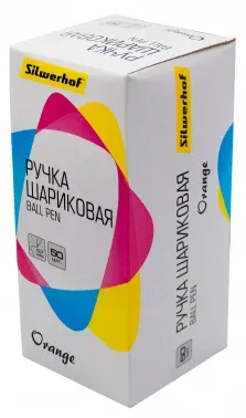 Ручка шариков. Silwerhof Orange d=0.7мм син. черн. одноразовая ручка линия 0.5мм шестигр. - фото 5