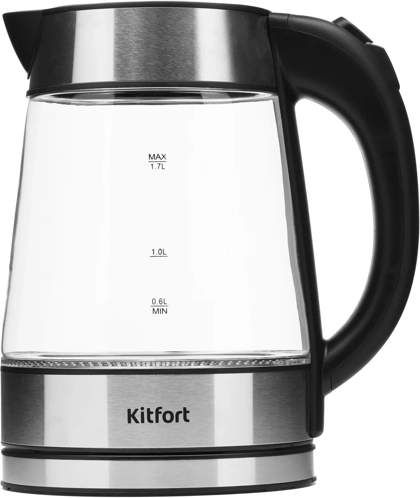 Чайник электрический Kitfort KT-6118 1.7л. 2200Вт прозрачный/серебристый корпус: стекло КТ-6118 - фото 7