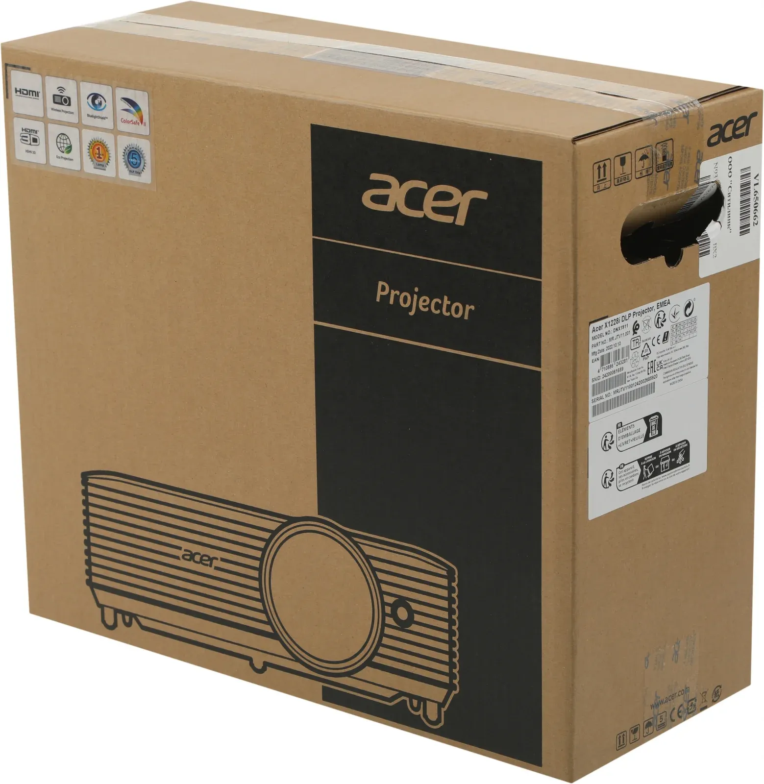 Проектор Acer X1228i DLP 4500Lm LS 1024x768 20000:1 ресурс лампы:6000часов 1xHDMI 2.75кг, черный - фото 3