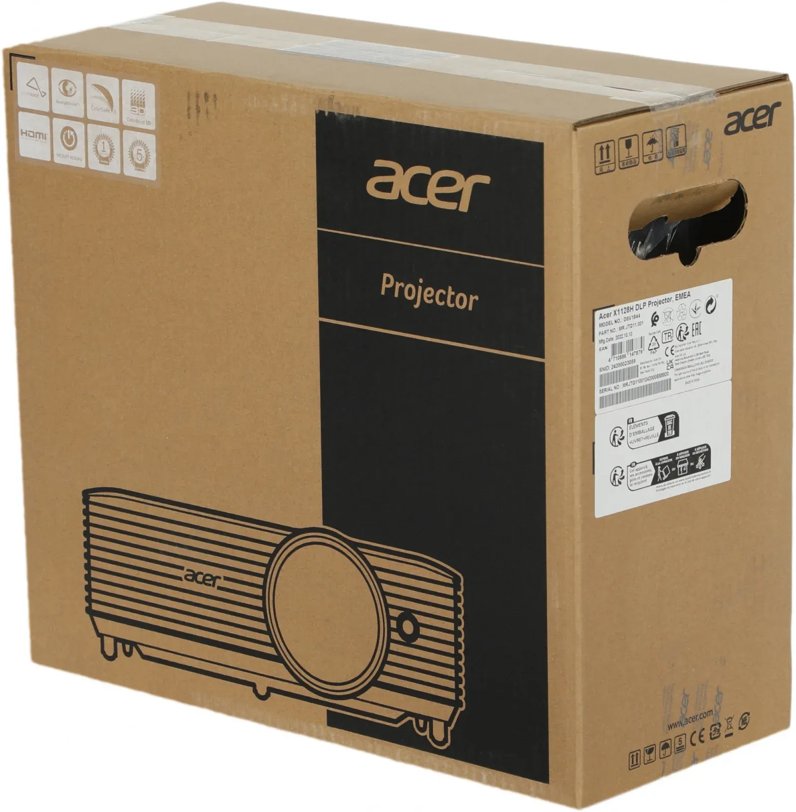 Проектор Acer X1128H DLP 4800Lm LS 800x600 20000:1 ресурс лампы:6000часов 1xHDMI 2.8кг, черный - фото 6