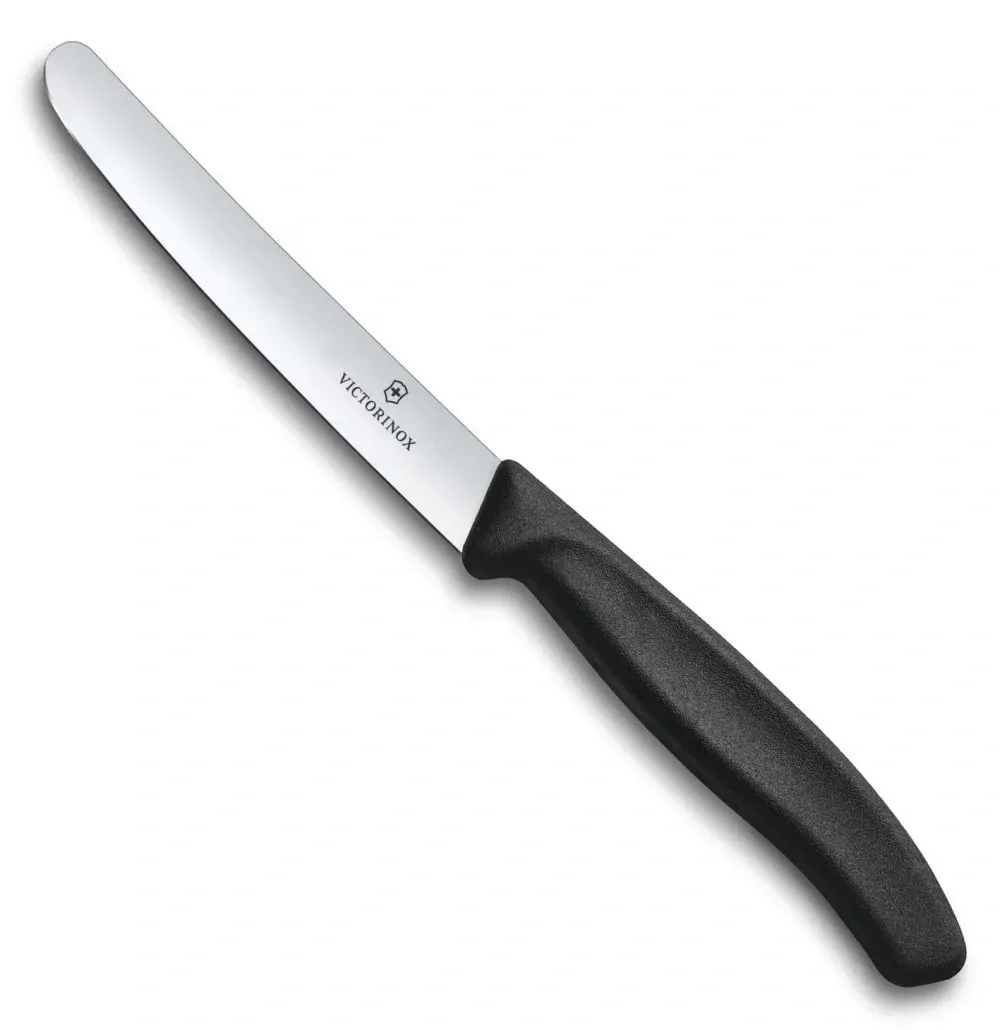 Нож кухонный Victorinox Swiss Classic 6.7803 стальной столовый для овощей лезв.110мм прямая заточка черный - фото 1