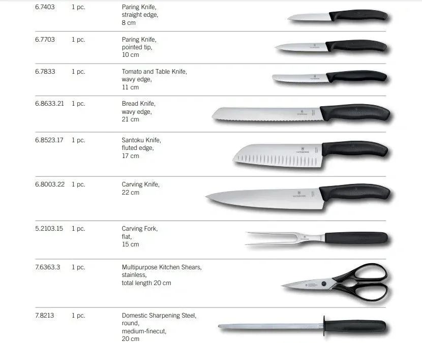Набор ножей кухон. Victorinox Swiss Classic 6.7193.9 компл.:8предм. ножницы дерево/черный - фото 4