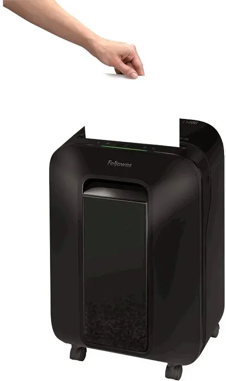 Шредер Fellowes PowerShred LX200 черный секр.P-4 фрагменты 12лист. 22лтр. скрепки скобы пл.карты - фото 6