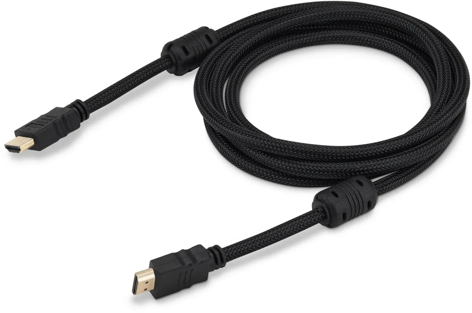 Кабель аудио-видео Buro HDMI m/HDMI m 2м. феррит.кольца позолоч.конт. черный HDMI-V1.4-2MC - фото 1