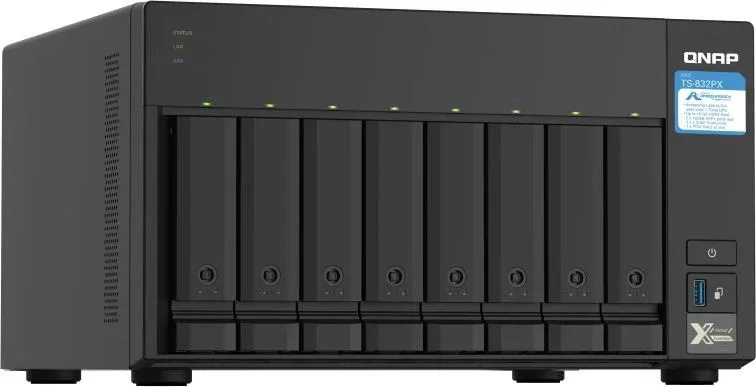Сетевое хранилище NAS Qnap TS-832PX-4G 8-bay настольный Cortex-A57 AL-324, черный - фото 2