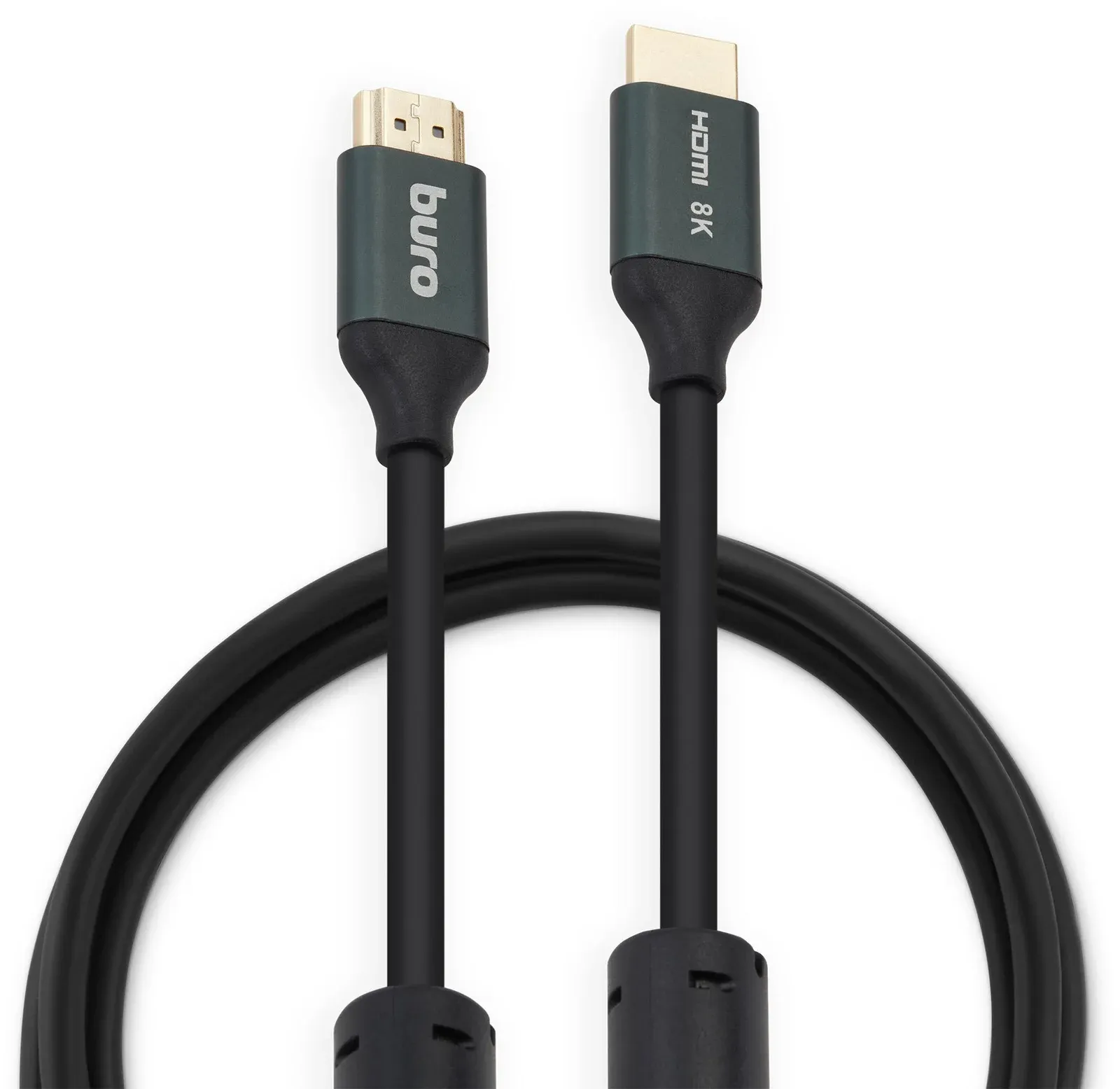 Кабель аудио-видео Buro HDMI m/HDMI m 1м. феррит.кольца позолоч.конт. черный BHP-HDMI-2.1-1G - фото 2