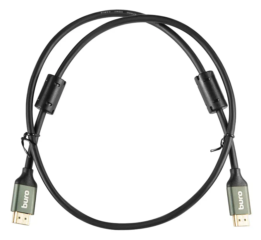Кабель аудио-видео Buro HDMI m/HDMI m 1м. феррит.кольца позолоч.конт. черный BHP-HDMI-2.1-1G - фото 6