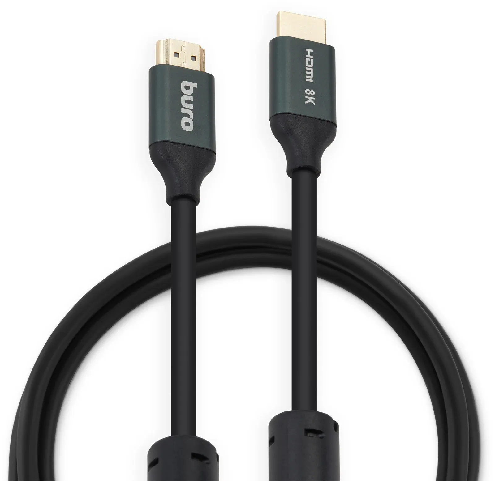 Кабель аудио-видео Buro HDMI m/HDMI m 2м. феррит.кольца позолоч.конт. черный BHP-HDMI-2.1-2G - фото 3