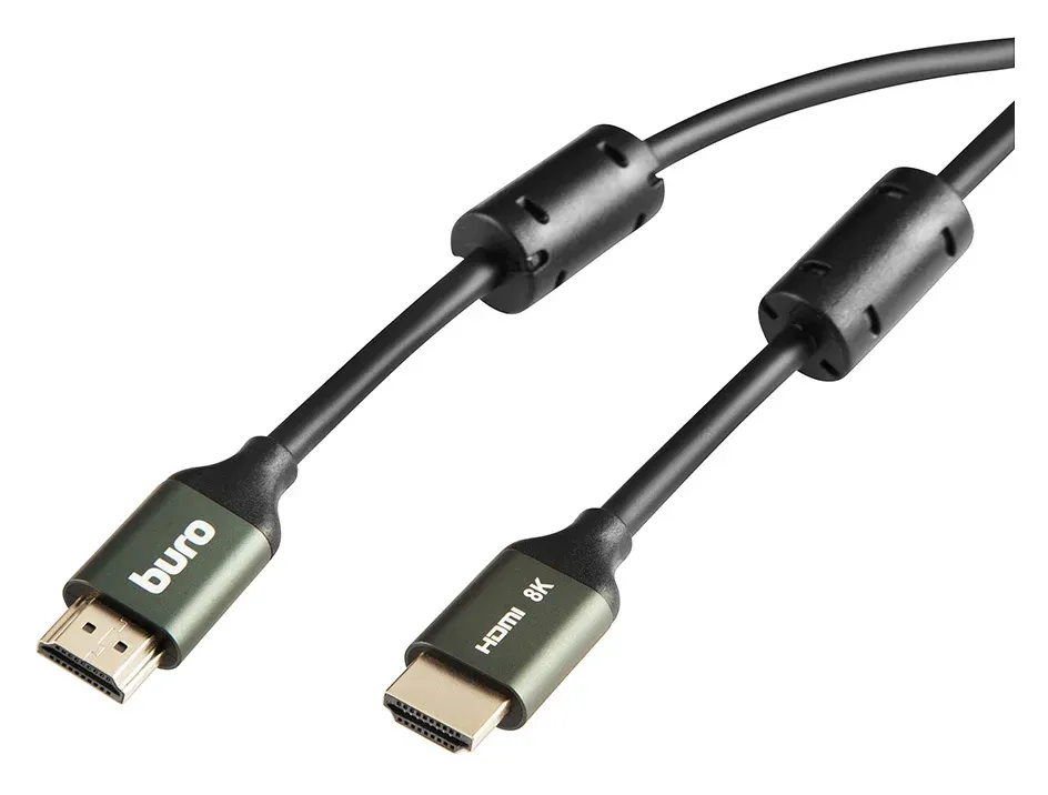 Кабель аудио-видео Buro HDMI m/HDMI m 5м. феррит.кольца позолоч.конт. черный BHP-HDMI-2.1-5G - фото 4
