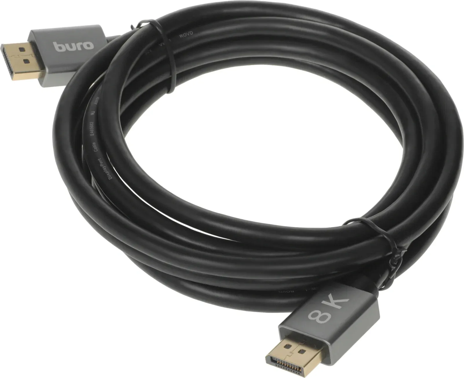 Кабель аудио-видео Buro V1.4 DisplayPort m/DisplayPort m 3м. позолоч.конт. черный BHP-DPP-1.4-3G - фото 3